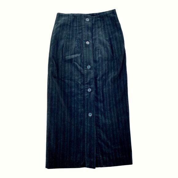 Worthington Dresses & Skirts - Worthington Green Corduroy Midi Skirt Size 2 Button Front Lined